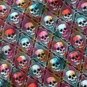 Colorful Skull Pattern Men's Casual Button Down Shirt